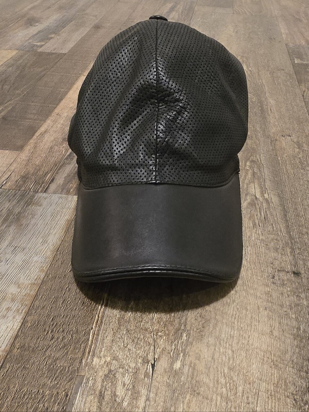 Gucci Perforated Genuine Soft Leather Baseball Hat Size L